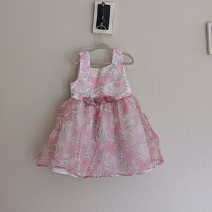 Catherine Malandrino 4T Dress Pink Floral Butterfly Easter Girl Fancy Poofy